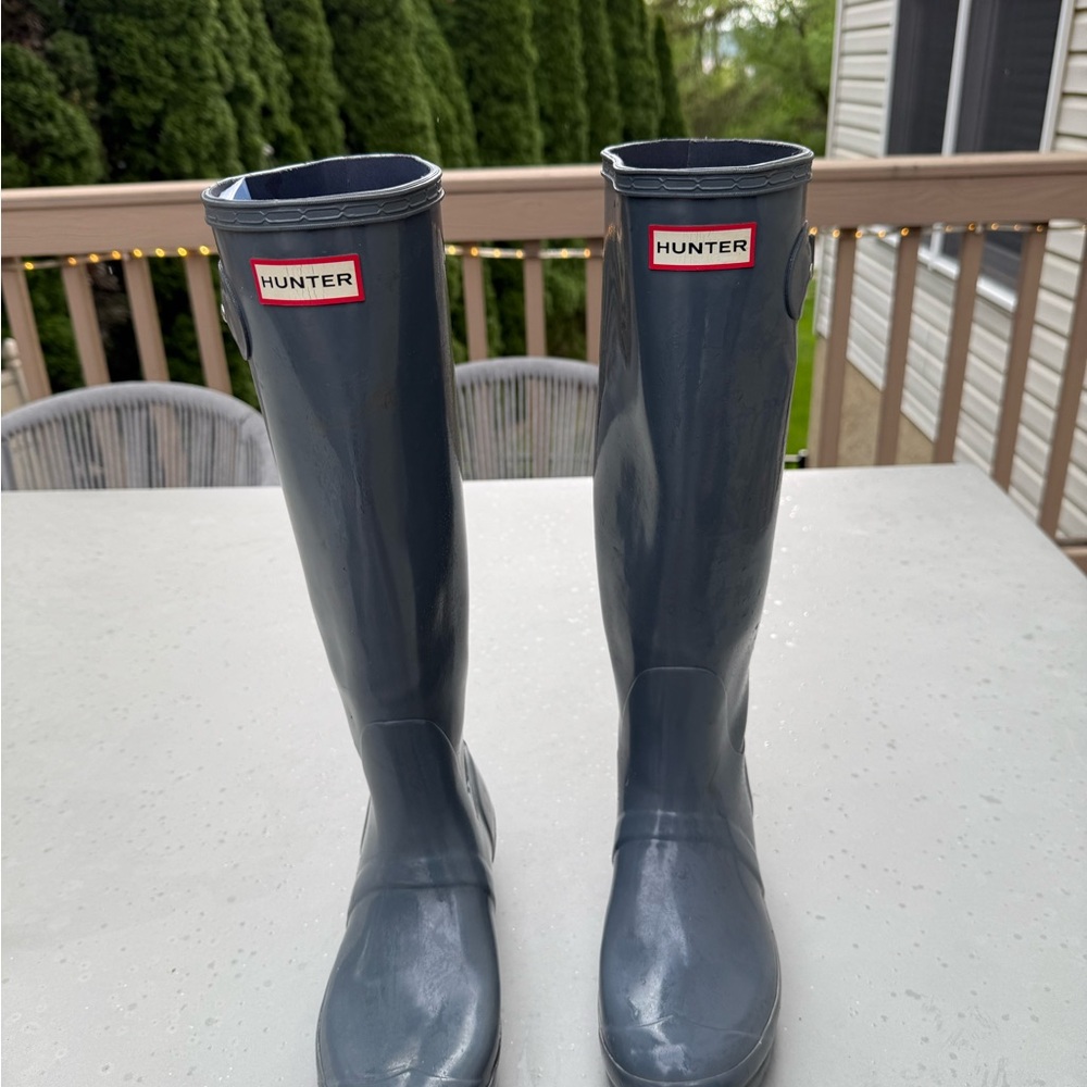 Hunter Gray Tall Rain Boots